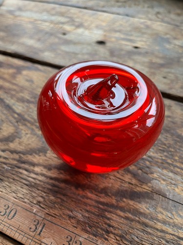 Vintage red glass apple - vintage,