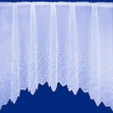 CLEARANCE Alexia Jardiniere Arched  Leaf Pattern Net Curtain White-Free Postage
