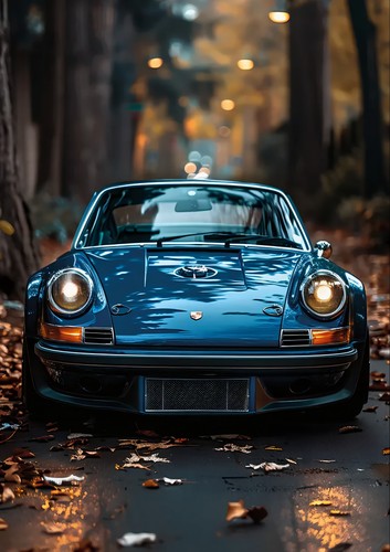 Classic blue porsche 911 - blue,