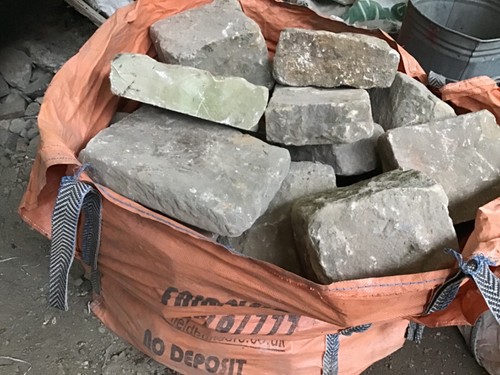 Reclaimed gritstone building - reclaimed,