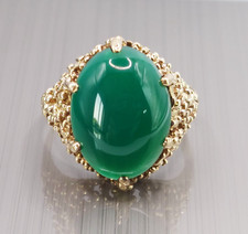 Vintage 9ct Gold Natural Green