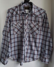 Vintage Rustler by Wrangler Check Western Cowboy Shirt Snaps 40"-101.5cm S (99WR