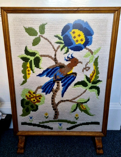 Vintage wooden firescreen hand - vintage,