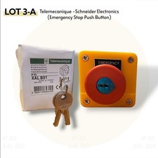 Lot3A Telemecanique XAL B01 Emergency Stop Push Button with Keys – IP65 – New