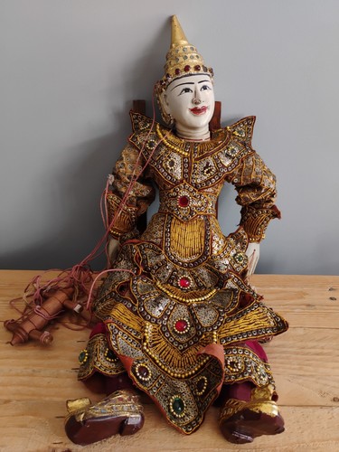 Vintage burmese hand puppet - vintage,