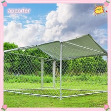 Metal Outdoor Pet Dog Run House Kennel Shade Cage Enclosure &Roof Playpen New US