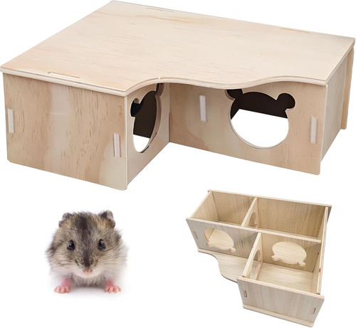 Hamster house hide wood - house,