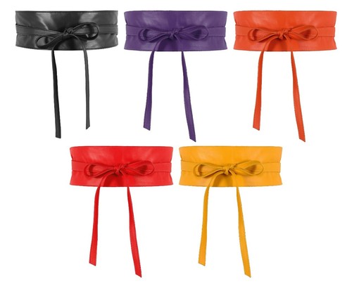 Women real leather obi tie - real,