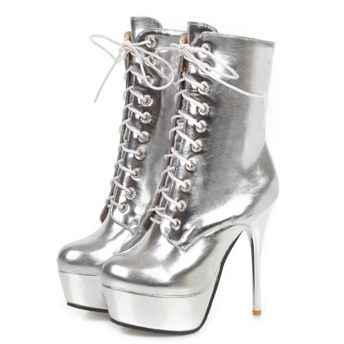 Sexy platform ankle boots - boots, lace