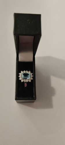 Aquamarine ring with - ring, 14