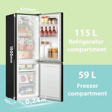 COMFEE 174L Freestanding Fridge Freezer Low Frost Low Noise Adjustable thermosta