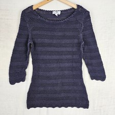 Peter Hahn Navy Blue Open Knit