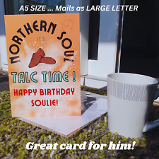 Northern soul birthday card for him . Soulie dance music mens shoes talc time