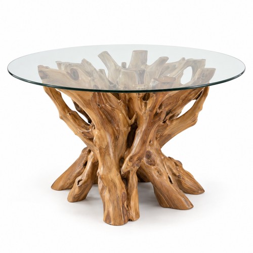 Handcrafted teak root dining - handcrafted,