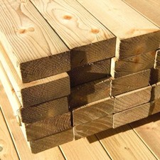 Pressure Treated Garden Framing Timber 3x2" 4x2" 6x2" Kiln Dried Decking Joists