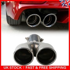 Chrome Universal Dual Twin Exhaust Pipe Pipe Tip Tail Muffler Stainless Steel