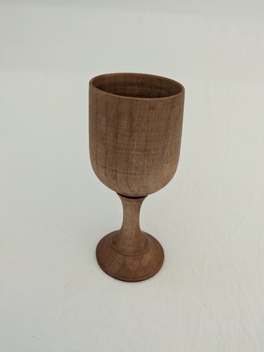 Vintage handmade wooden goblet - wooden,