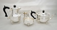 A Fine George V Solid Silver 4 Piece Tea Set By Edward Barnard & Son Ltd - 1488g