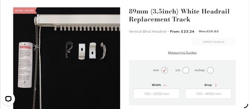 Vertical blind headrail - blind,