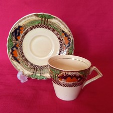 ART DECO MYOTT, 'COUNTRYSIDE' TEA CUP & SAUCER