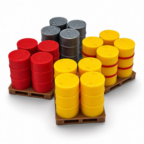 Oil drum barrels model - oil, x4