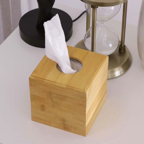 Square wooden tissue box - square,