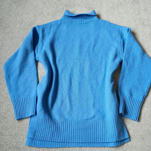 Blue ribbed knit - blue, mock