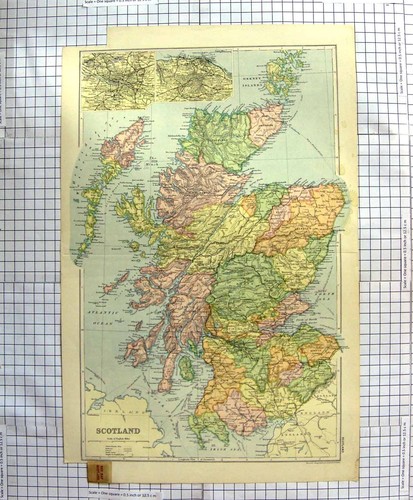 Original old antique - old, map