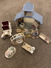 SYLVANIAN FAMILIES WEDDING CHAPEL SET UP /BRIDE & GROOM, BRIDESMAIDS & CAR £60