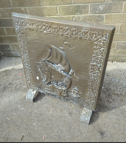 Brass victorian ship - victorian, embossed