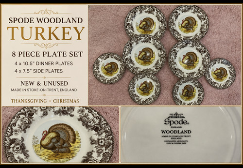Spode woodland turkey plate - spode, 8