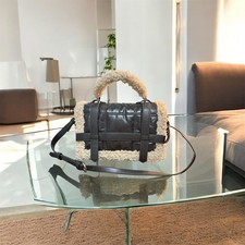 ZARA Black Quilted Borg Faux