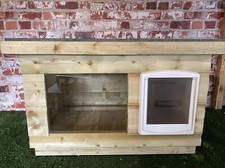 Outdoor Small Cat Kennel / Shelter ~ Dog House with window  DELIVERED ASSEMBLED