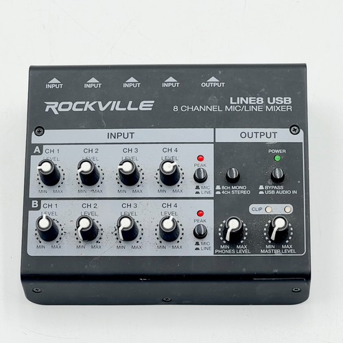 Rockville channel mic line - 8-channel, mic/line
