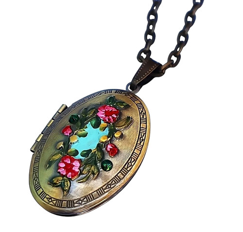 Large antique gold locket - large,