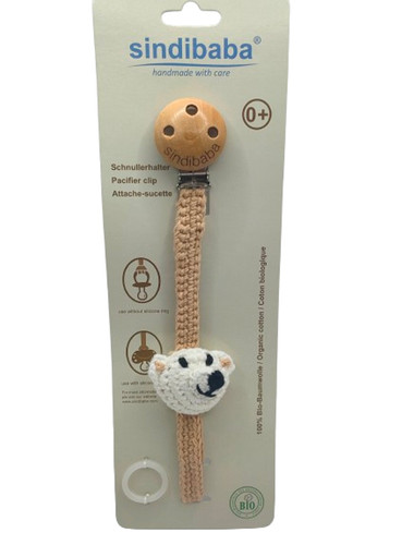 Wooden baby dummy - wooden, clips