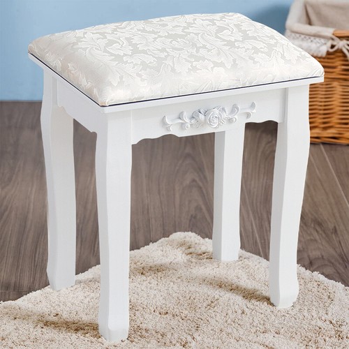 White dressing table - table, stool