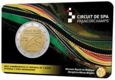 Belgium 2 Euro Commemorative Coin 2025 - Circuit De Spa BU. Coincard.