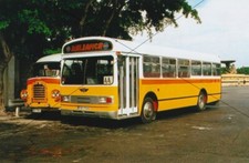 BUS PHOTO, ORANGE MALTA BUS PHOTOGRAPH PICTURE, EX LONDON AEC RELIANCE FBY744