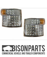 +FITS SCANIA 4 SERIES P & R FRONT INDICATOR SIDE LIGHTS LAMPS RH & LH PAIR 24V