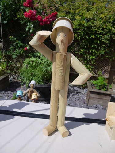 Wooden handmade flowerpot men - flowerpot,