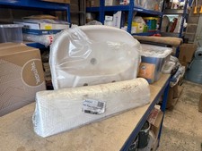 Twyfords Nocturne basin & pedestal, 600mm, 2 tap hole option in Soft Cream