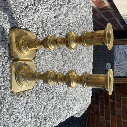 Pair early victorian brass - pair,