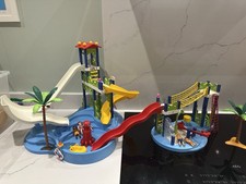 Large Playmobil Splash Park Water Park Bundle Sets 6669 And 6670 VGC  
