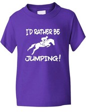 I'd Rather Be Jumping On My Horse Equesterian Pony Kids T shirt  Age 1-13