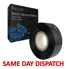 TATTOO BLACK CLIP CORD SLEEVES COVER UNCUT ROLL (5CMX250M) TATTOO ARTIST INKSAFE