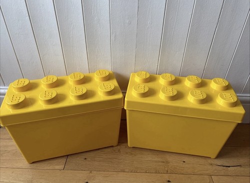 Yellow lego storage boxes - yellow,