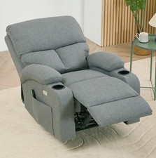 Electric Sofa Recliner Heating Function Massage Chair With Cup Holder Armchair