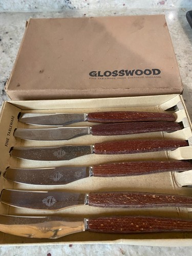 Vintage glosswood cutlery set - cutlery,