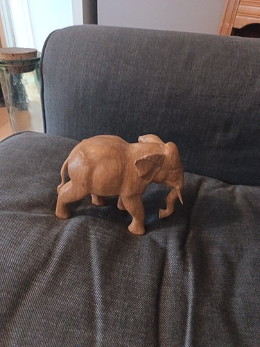 Handcarved wooden elephant - handcarved,
